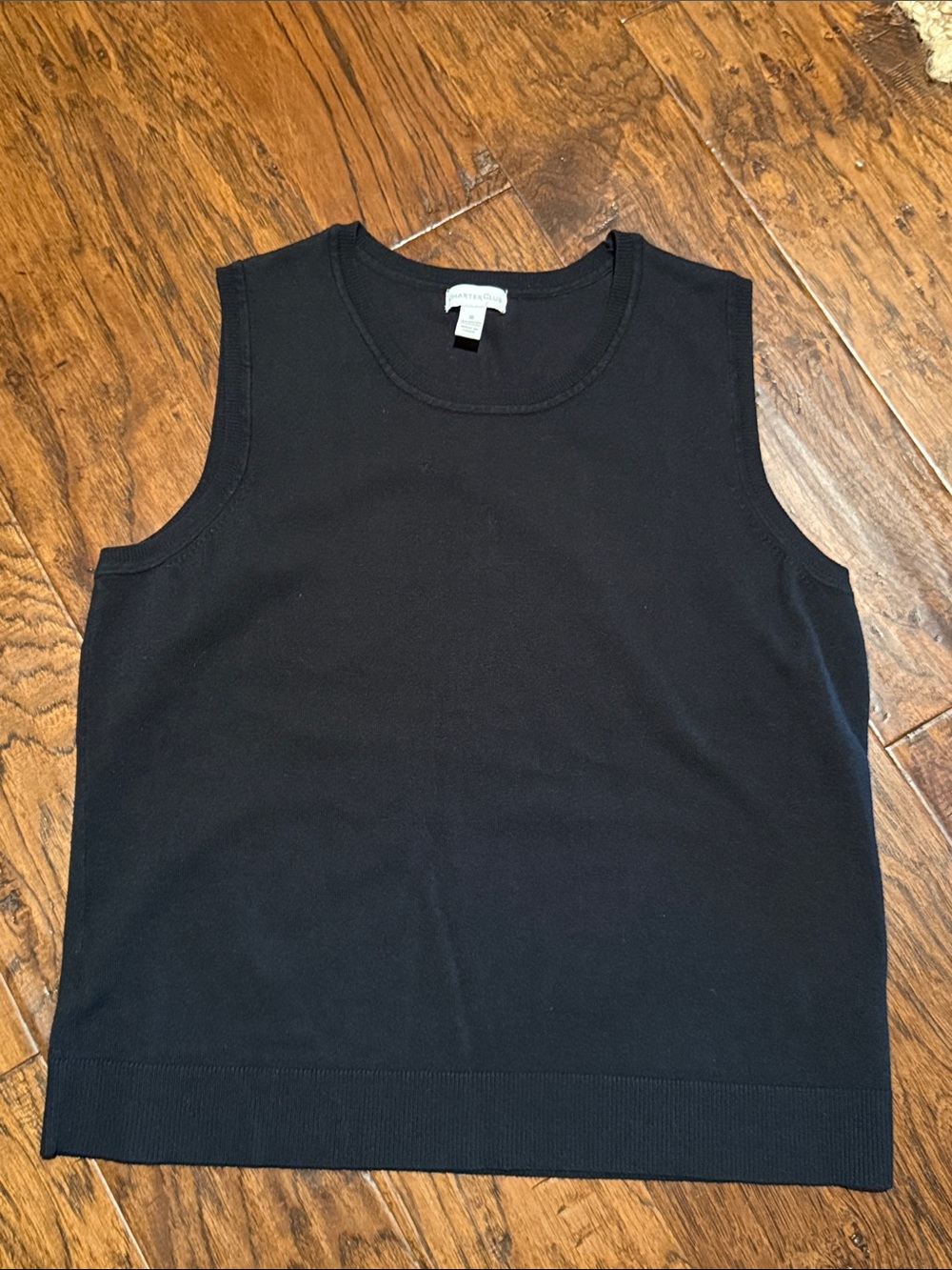 Charter Club Black Crewneck Sweater Tank